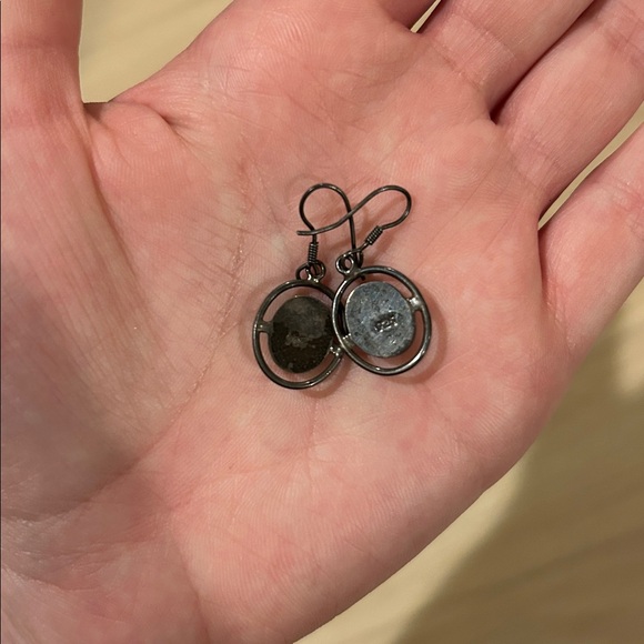 925 black and silver earrings - Picture 2 of 2